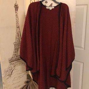 Black & Red Herringbone cape
